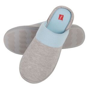 Hanes Womens Comfort Soft Cotton Slipper grey/blue, size large
